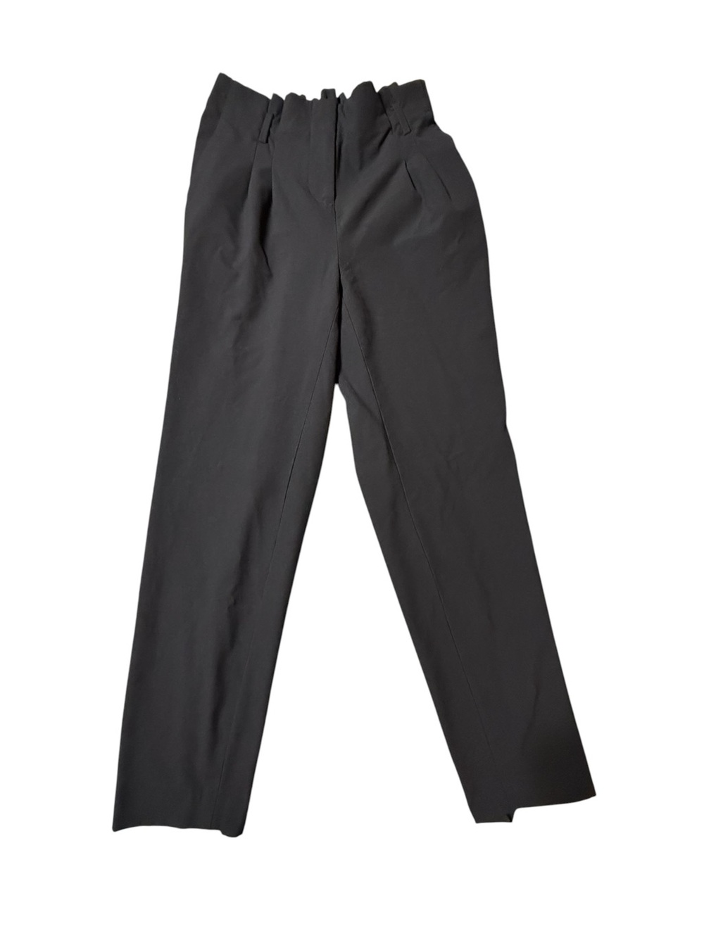 LOFT Black High Rise Paperbag Waist Pleated Tapered Ankle Pants Size XS